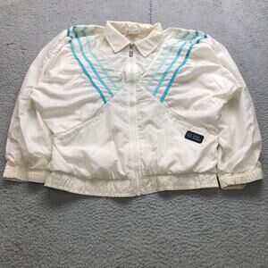 Vintage 80s Sergio Tacchini Track Jacket Womens Small Tennis Windbreaker White